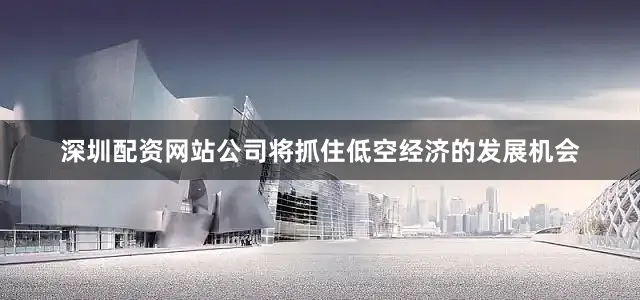 深圳配资网站公司将抓住低空经济的发展机会
